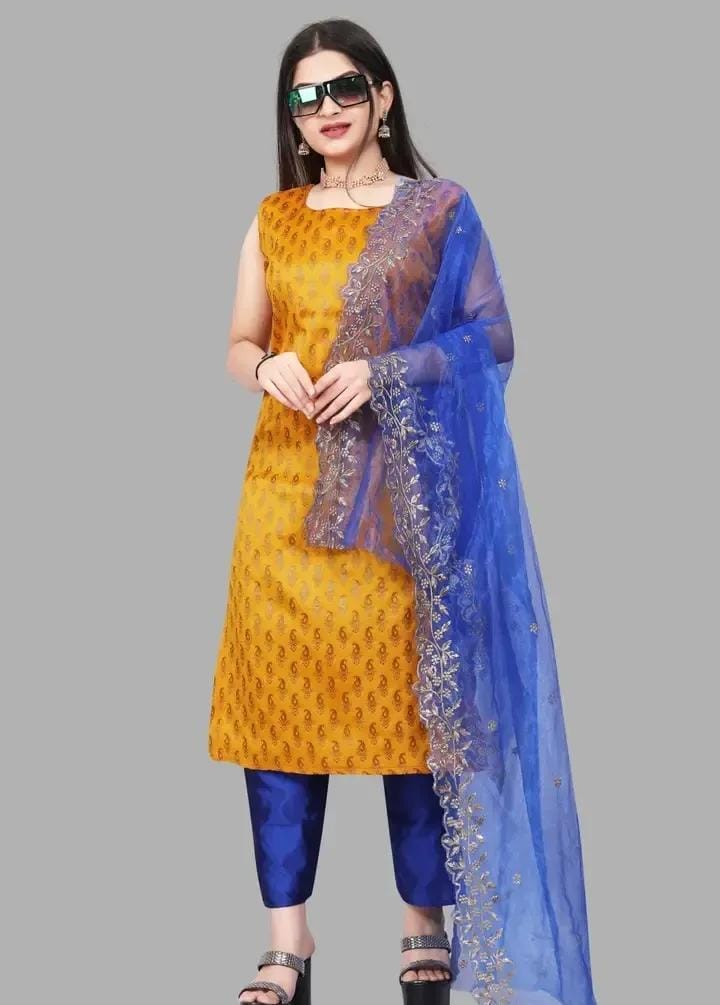 Jaquard Kurti Bottom Dupatta Set 2