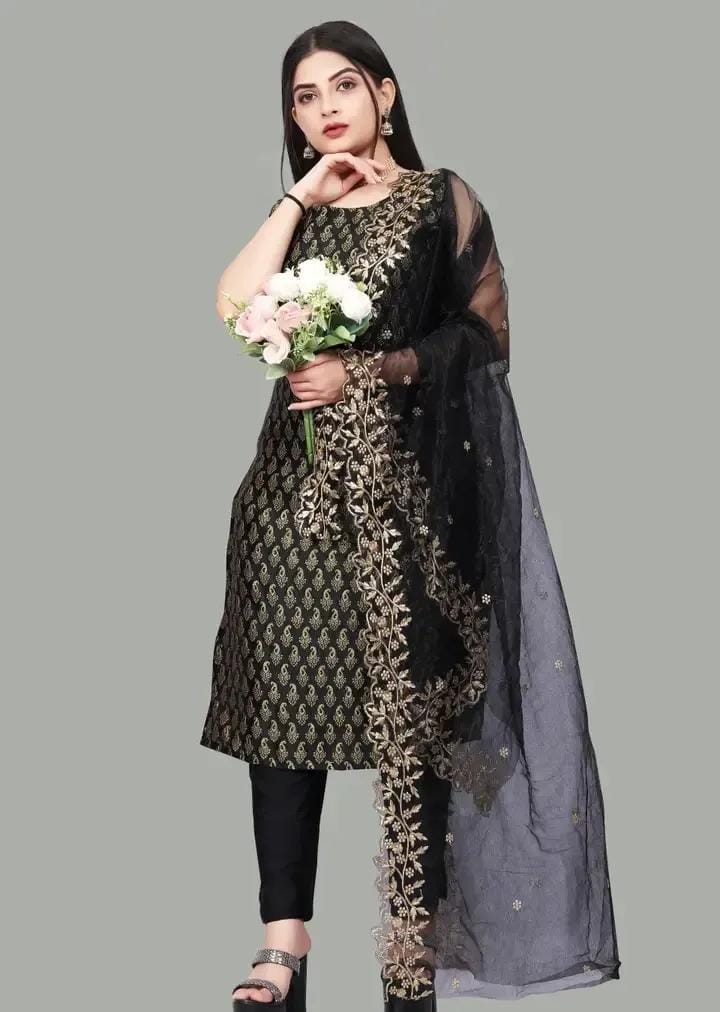 Jaquard Kurti Bottom Dupatta Set 3